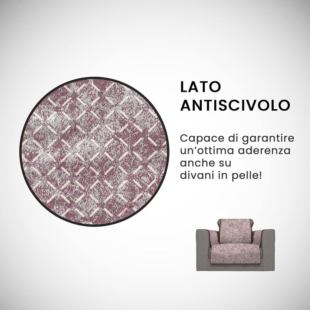 Italian Bed Linen “Glamour” rutschfest Sofa Abdeckung, Bordeaux, 1 Platz 1 Platz Bordeaux, 1 Platz B