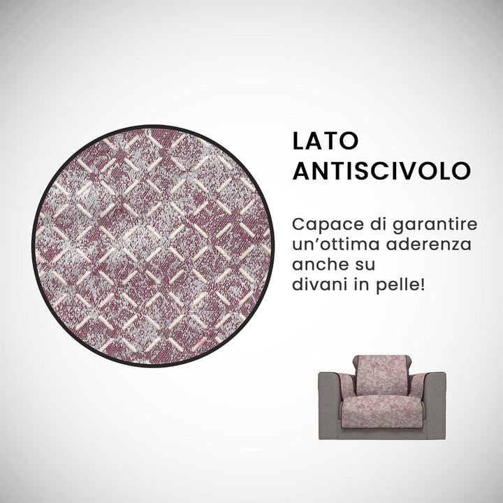 Italian Bed Linen “Glamour” rutschfest Sofa Abdeckung, Bordeaux, 1 Platz 1 Platz Bordeaux, 1 Platz B