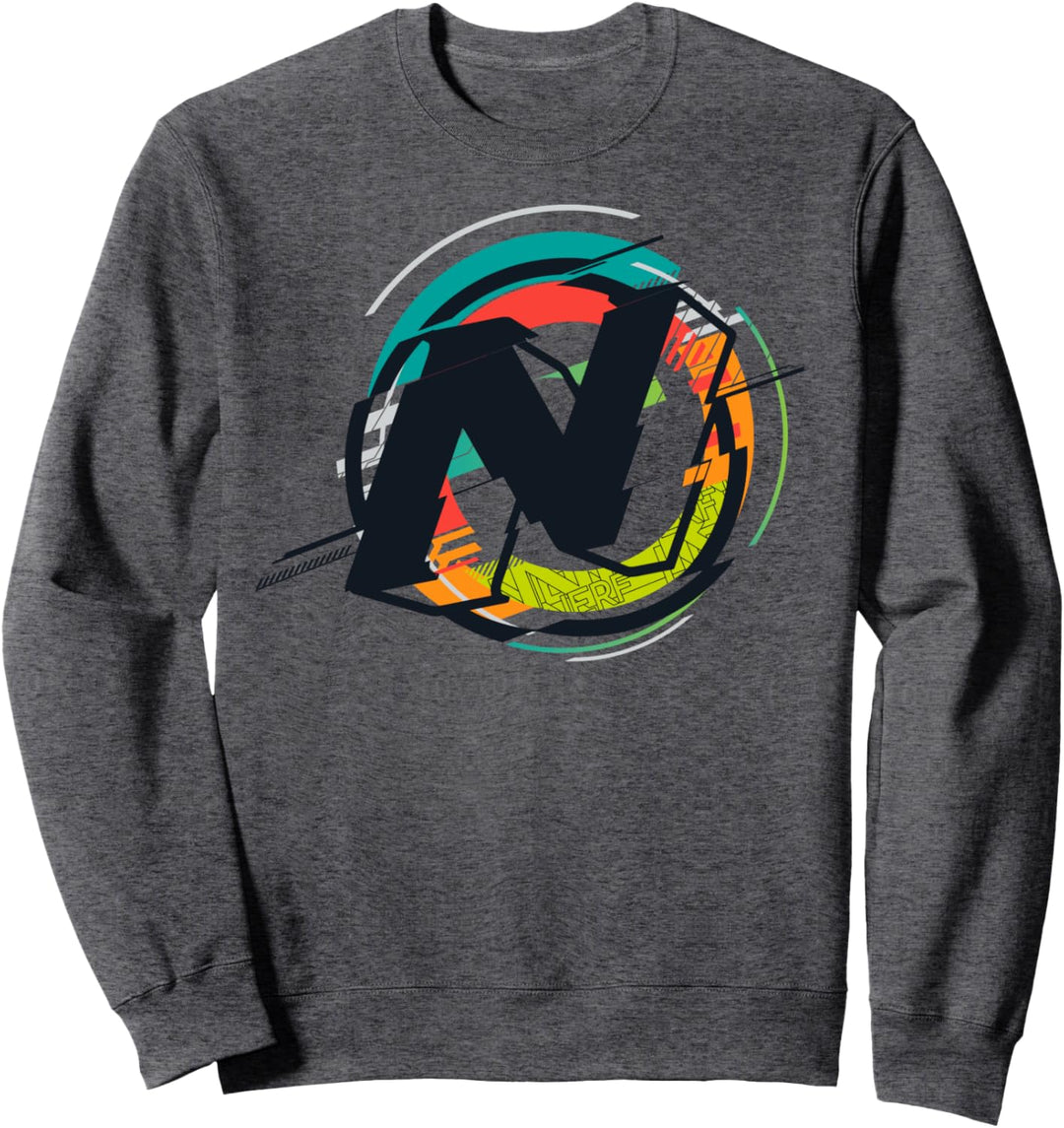 Nerf Glitch Color Graphic Logo Sweatshirt