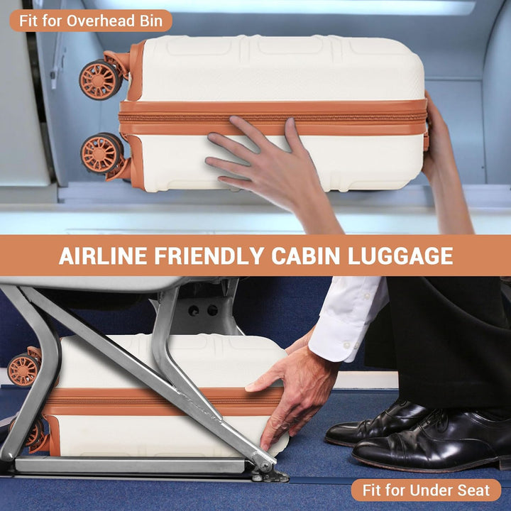 KONO Kleiner Koffer Handgepäck Hartschalenkoffer für Easyjet Handgepäck 45x36x20 cm, Leicht Reisekof