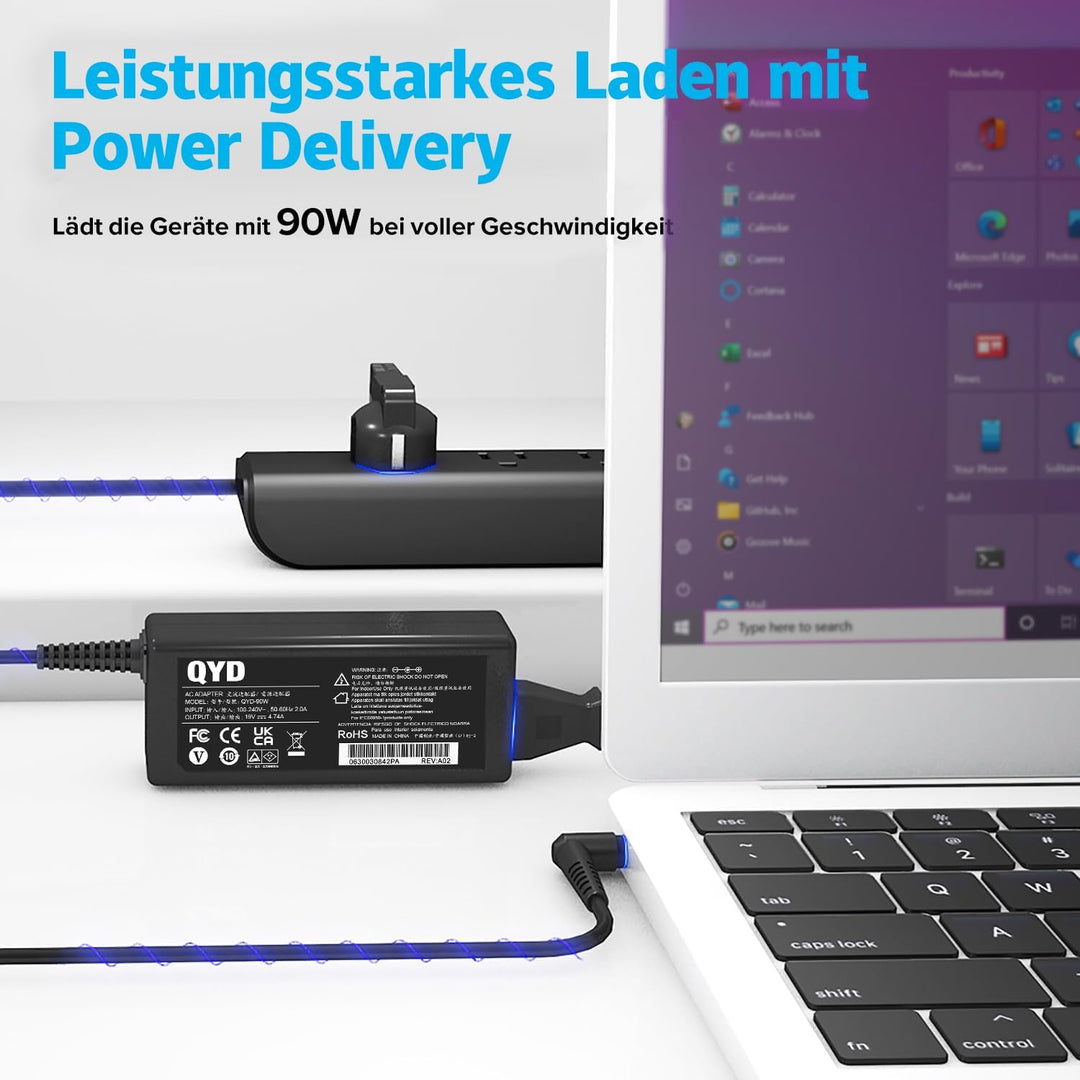QYD 90W Notebook-Netzteil ladegerät für Asus Zenbook R500d K55a K55VD K55VM k55VJ K55n U58c K55 Q400