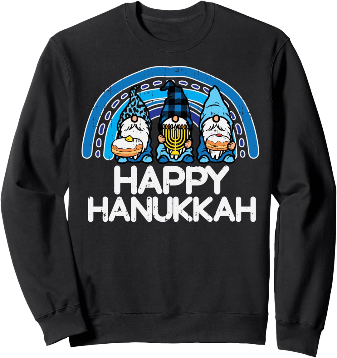 Leopard Plaid Happy Hanukkah Zwerge Chanukah Frauen Mädchen Sweatshirt