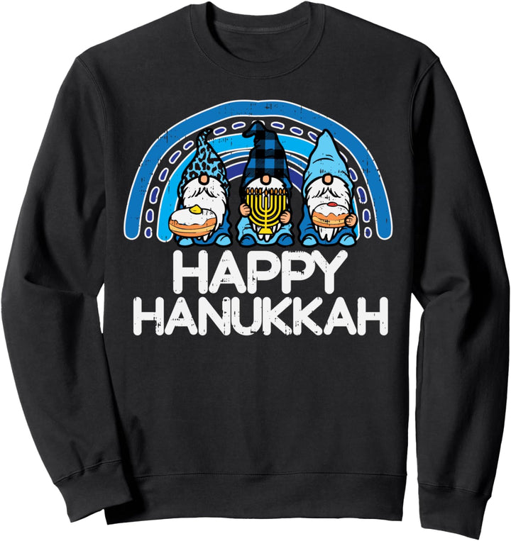 Leopard Plaid Happy Hanukkah Zwerge Chanukah Frauen Mädchen Sweatshirt