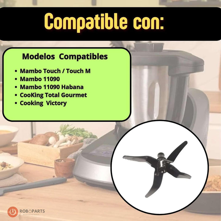 Roboparts® Abnehmbare Ersatzklingen für Cecotec Küchenmaschine Modelle Mambo Touch/M: 11090; Habana