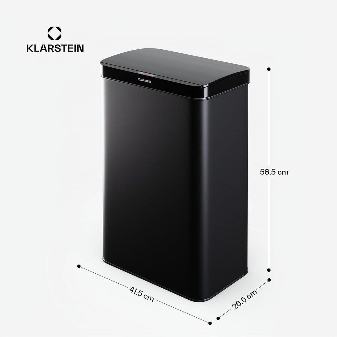 Klarstein Sensor-Mülleimer 50L - berührungslos &amp; hygienisch, Edelstahl, Soft-Close, ideal für Küche