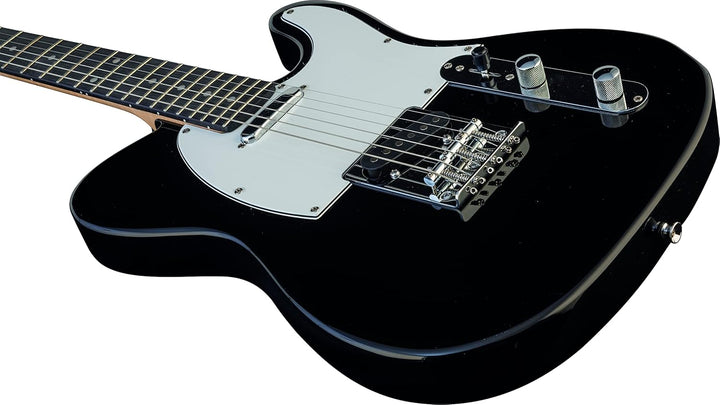 EKO VT-380 Black, Elektro-Gitarre, Form Tele, Schwarz und Weiss
