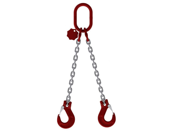 Joma-Tech 2-Strang Anschlagkette 2,5m GK8 8mm verzinkt mit Sicherheitshaken und Verkürzungsklaue 2,5