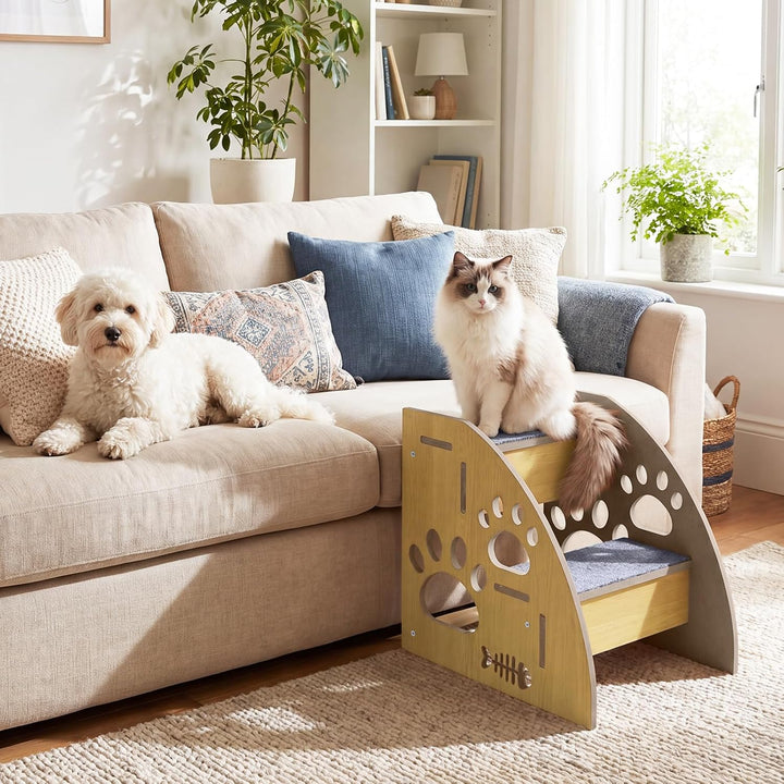 Hundetreppe,rutschfeste Hunderampe für Sofa,Hundetreppe + Katzentreppe für Junge und alte Katzen,30