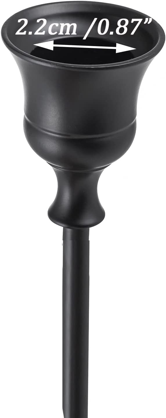 Romadedi Kerzenständer für Stabkerzen aus Metall, 6er-Set, Schwarz 2 Set/ 6 PCS Schwarz, 2 Set/ 6 PC