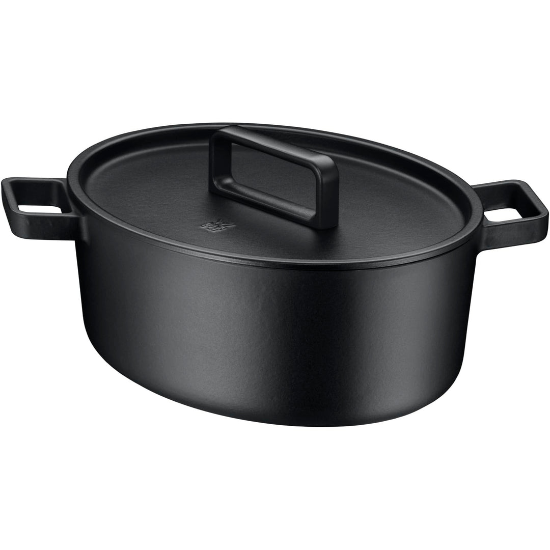 WMF Flavour Bräter oval 34 x 28 cm, Gusseisen Bräter Induktion, Gusseisen-Kochgeschirr, emailliert,