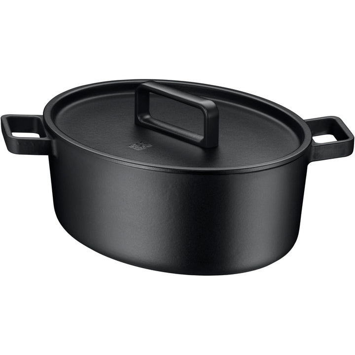 WMF Flavour Bräter oval 34 x 28 cm, Gusseisen Bräter Induktion, Gusseisen-Kochgeschirr, emailliert,