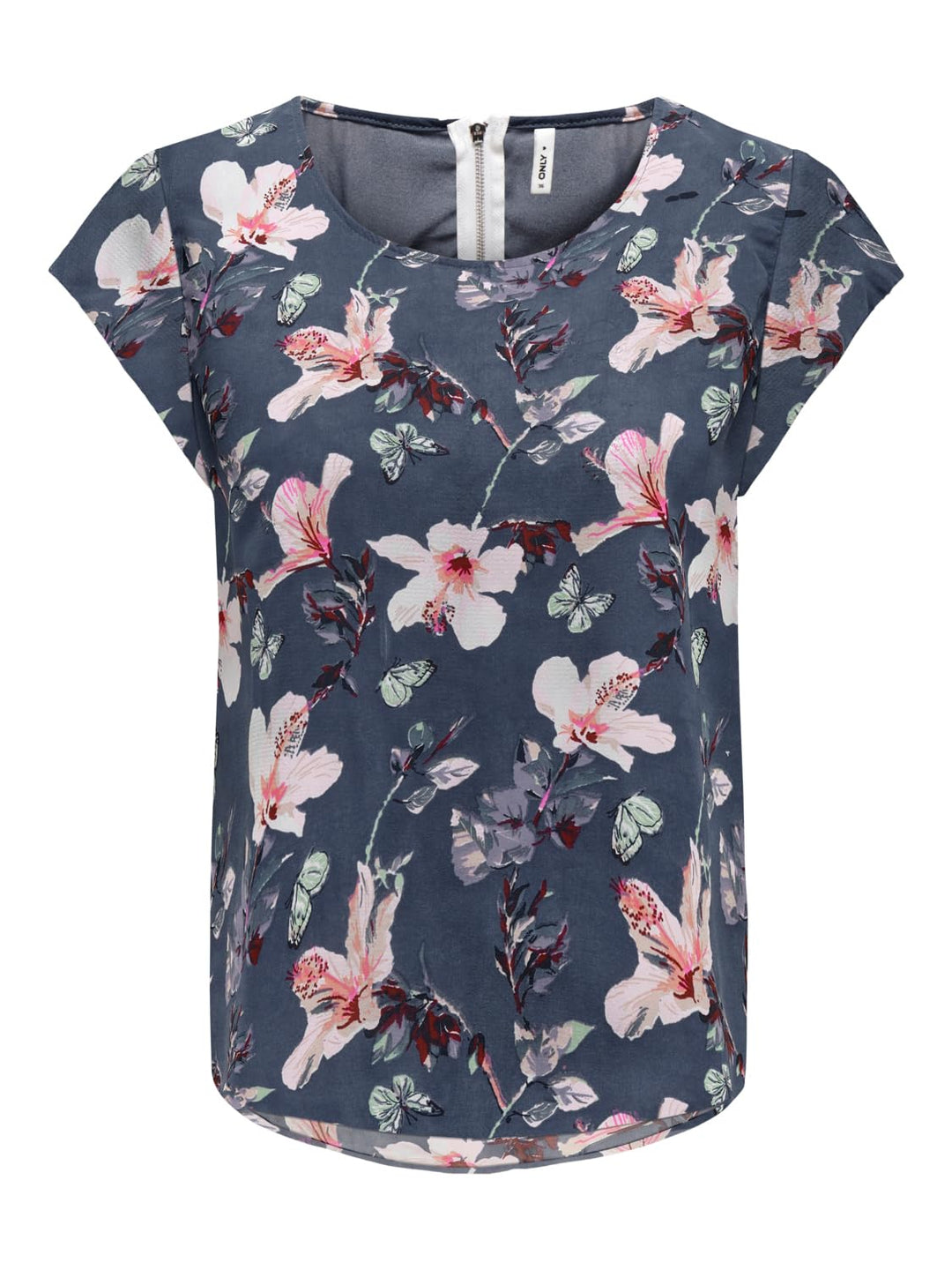 ONLY Damen Onlvic Ss AOP Top Noos Ptm Top 36 Blau, 36 Blau
