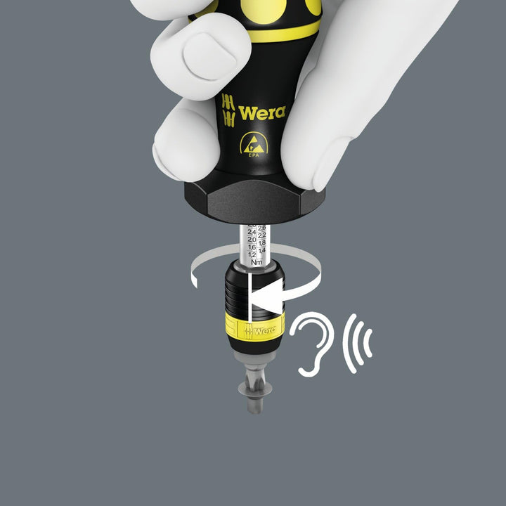 Wera 7440 Kraftform ESD einstellbare Drehmomentschraubendreher mit Rapidaptor Schnellwechselfutter,