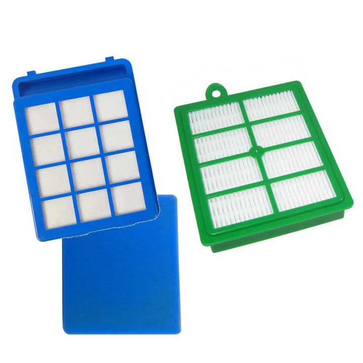 3in1 Set HEPA-Filter Staubsauger Motorfilter Abluftfilter Schwammfilter für Philips PowerPro Maratho