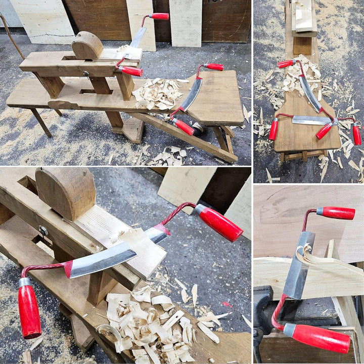 2 TLG Zugemesser 1 x gebogen und 1 x gerade Ziehmesser Abziehmesser Zugklinge Klinge Abziehklinge Zu