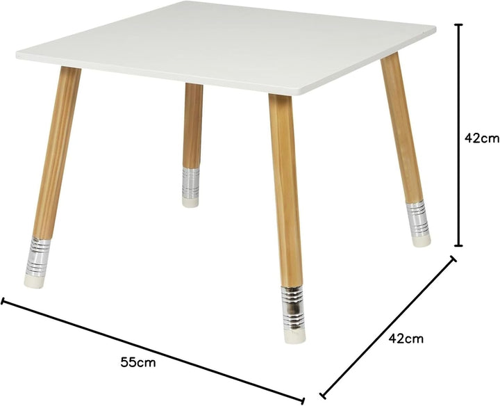 HOME DECO FACTORY Stehsammler Pappe Set 5-teilig Bunt | Kindertisch und 2 Stühle aus MDF-Holz, Bleis