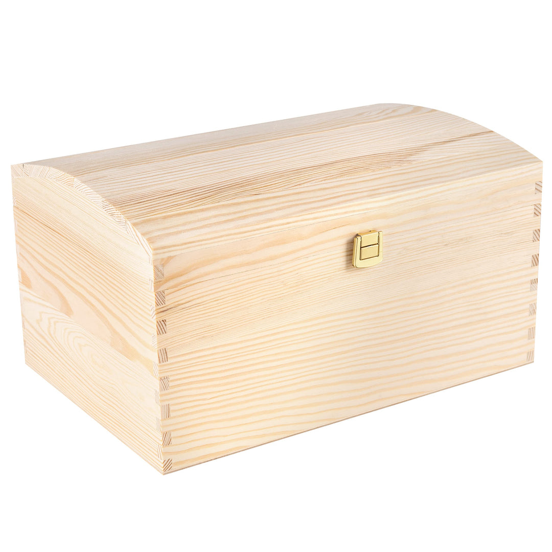 Creative Deco XXL Grosse Holztruhe Holzkiste mit Deckel und Schloss | 34,5 x 25 x 19,2 cm | Schatztr