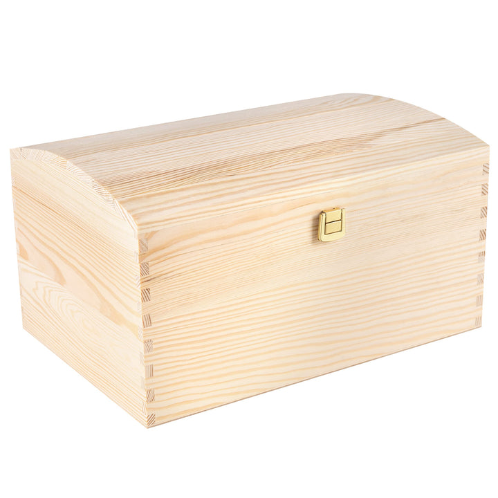 Creative Deco XXL Grosse Holztruhe Holzkiste mit Deckel und Schloss | 34,5 x 25 x 19,2 cm | Schatztr
