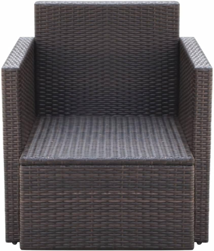 vidaXL Gartenstuhl mit Auflagen Kissen Stuhl Gartensessel Sessel Gartenmöbel Sofa Einzelsofa Lounge