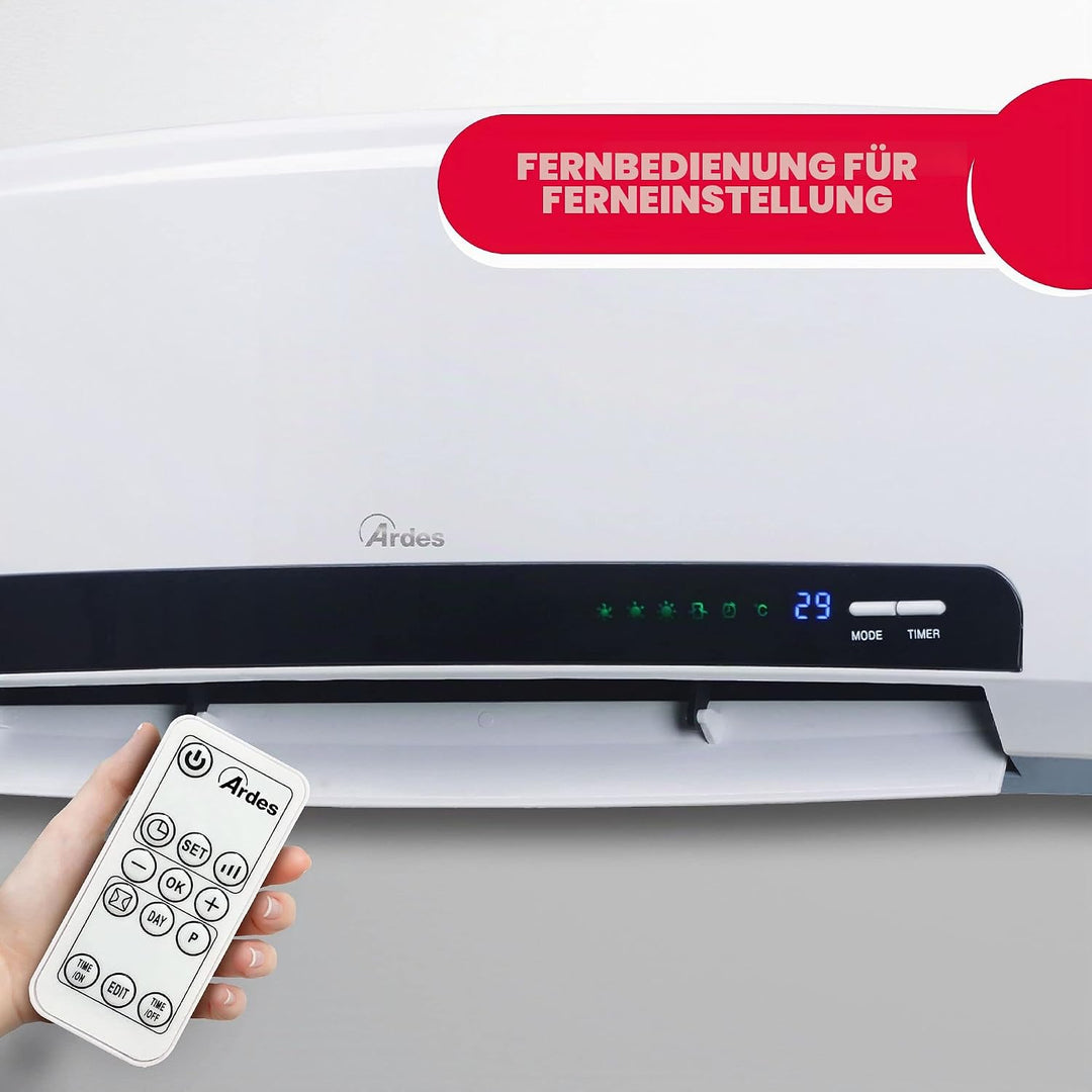ARDES - AR4W08P PARETO X Keramik-Heizlüfter zur Wandmontage 2000W Waterproof, programmierb. Badezimm