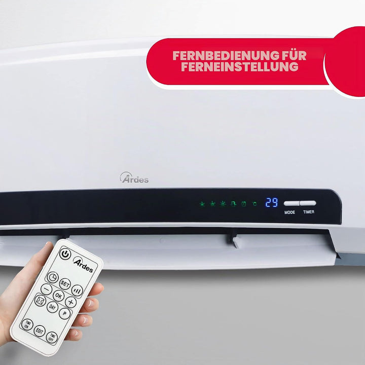 ARDES - AR4W08P PARETO X Keramik-Heizlüfter zur Wandmontage 2000W Waterproof, programmierb. Badezimm