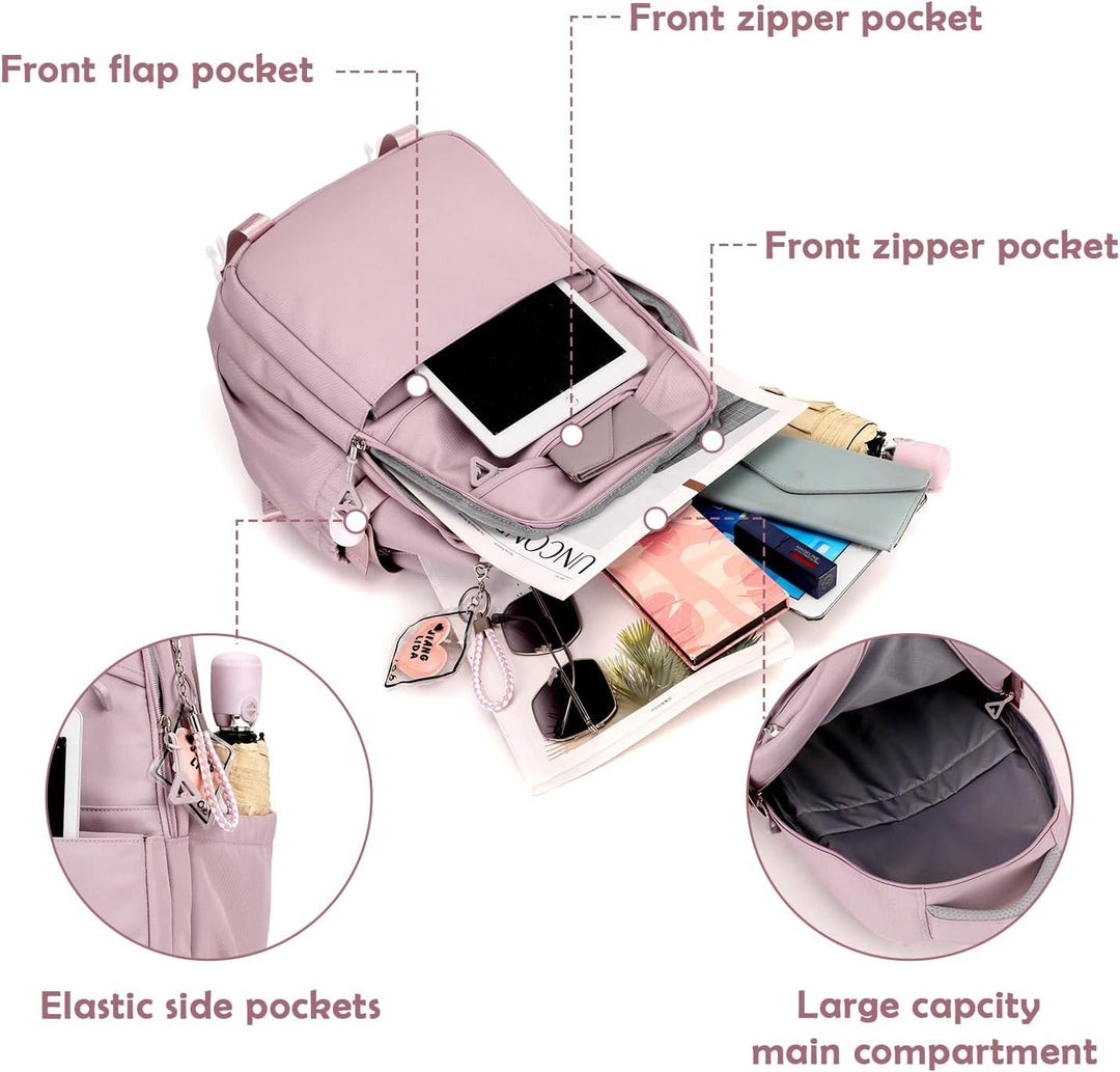 JANSBEN Wasserdichter Schulrucksack für Mädchen & Jungen, Mehrfachfach-Rucksack für Schule & Reisen,