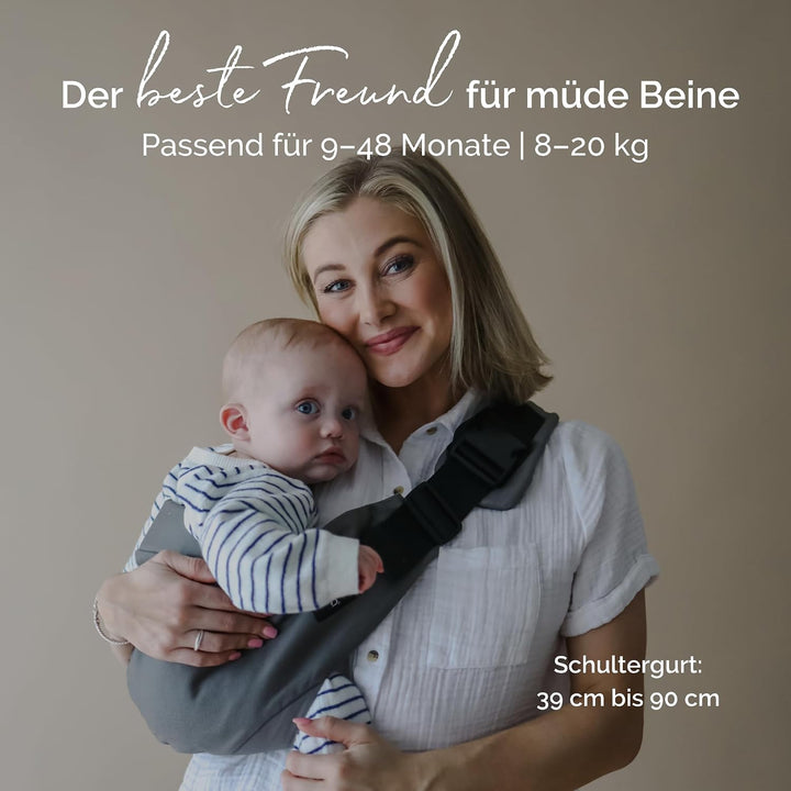 Boba Buddy Hüfttrage Baby bis Kleinkind - 100% Baumwoll Babytrage Seitlich, Kindertrage mit verstell