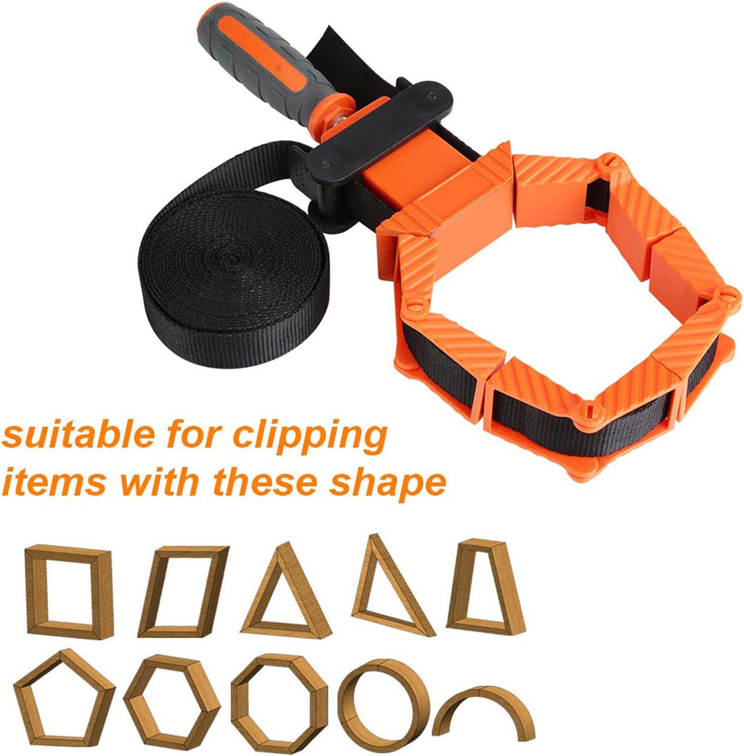 Asixx Bandzwinge, Band Strap Clamp Holzbearbeitungsklammer aus Nylon mit Rutschfeste TPR Griff 35 °