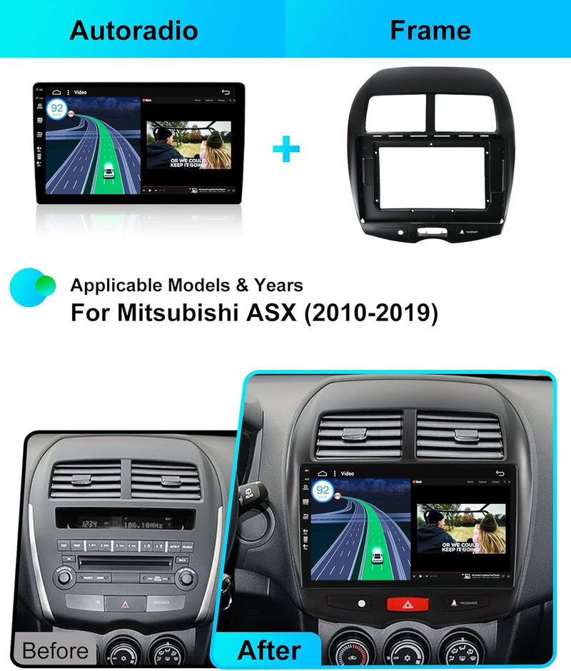 JOYX - 6G+128G - Android 12 IPS Autoradio Passt für Mitsubishi ASX (2010-2019) - Kabellos CarPlay/An