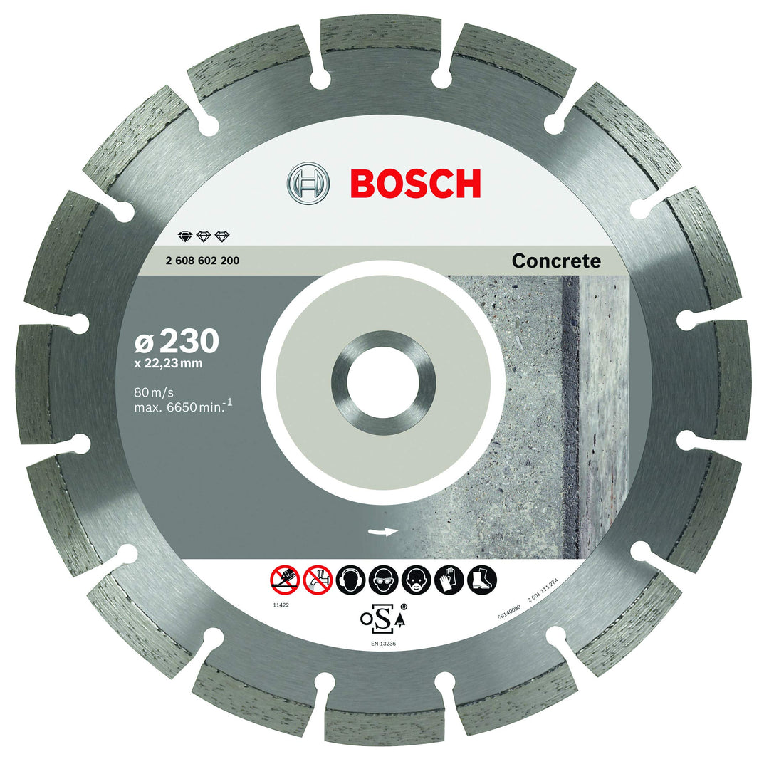 Bosch Accessories Bosch Professional 1x Diamanttrennscheibe Standard for Concrete (für Beton, Porenb