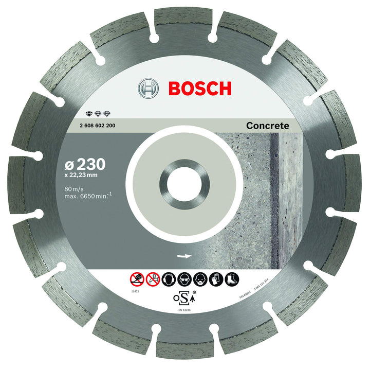 Bosch Accessories Bosch Professional 1x Diamanttrennscheibe Standard for Concrete (für Beton, Porenb