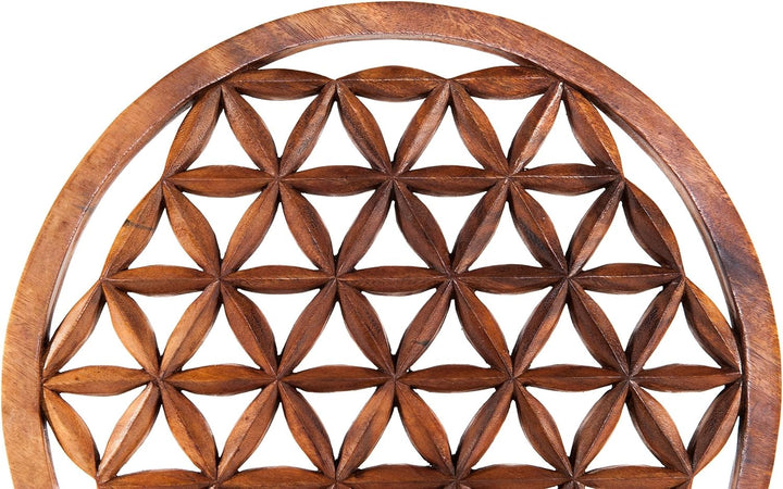 Windalf Grosses Wandbild BLUME DES LEBENS Ø 40 cm Lebensblume Energiebild Holzbild Handarbeit aus Ho