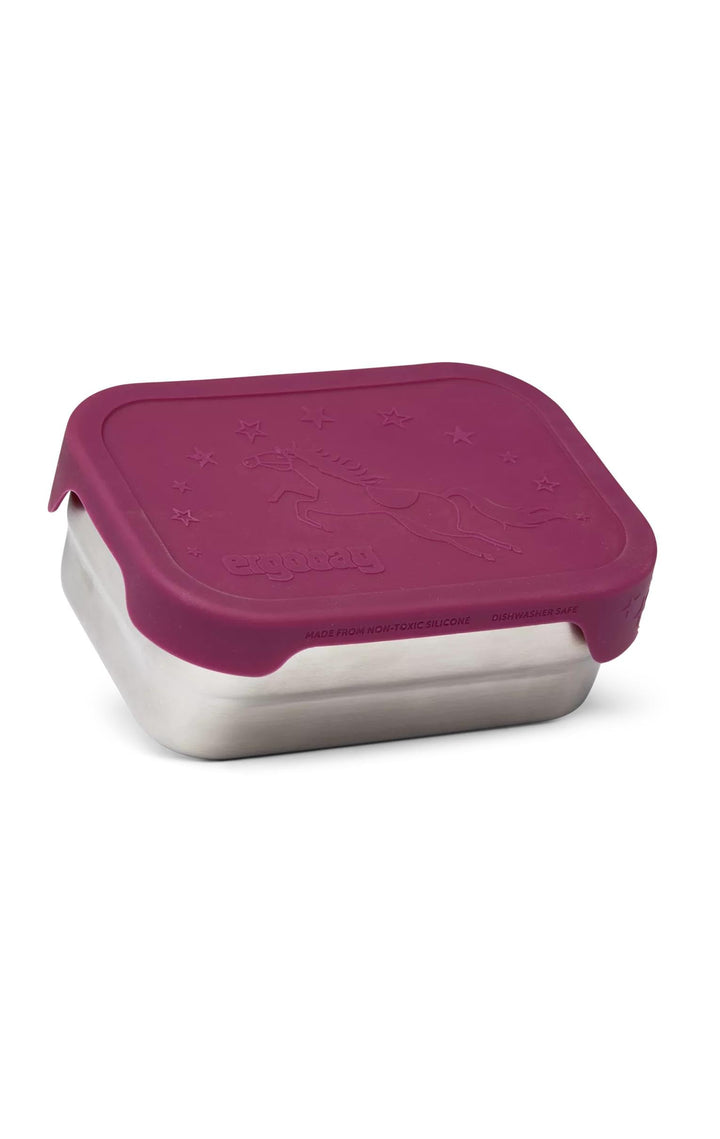 ergobag Edelstahl Brotdosen Set 2er Set mit Snack-Box Edelstahl & Silikon-Deckel BPA-frei Spülmaschi