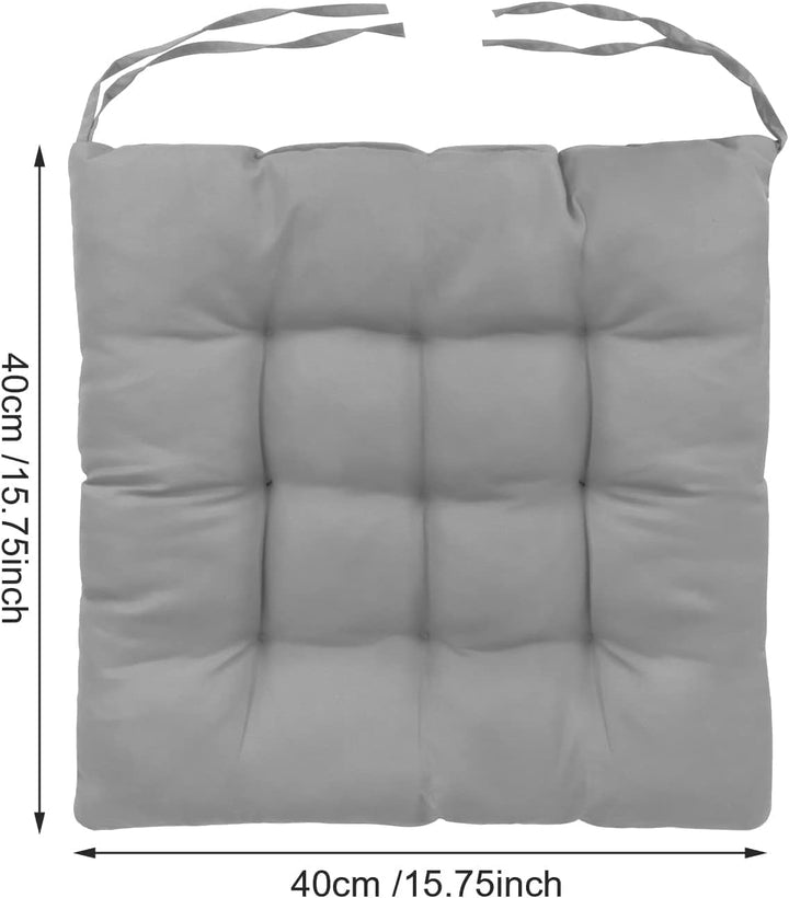 Trintion 8er Set Sitzkissen mit Bindebändern – Bequeme 40x40 cm Stuhlauflage Gartenstuhl, Esszimmers