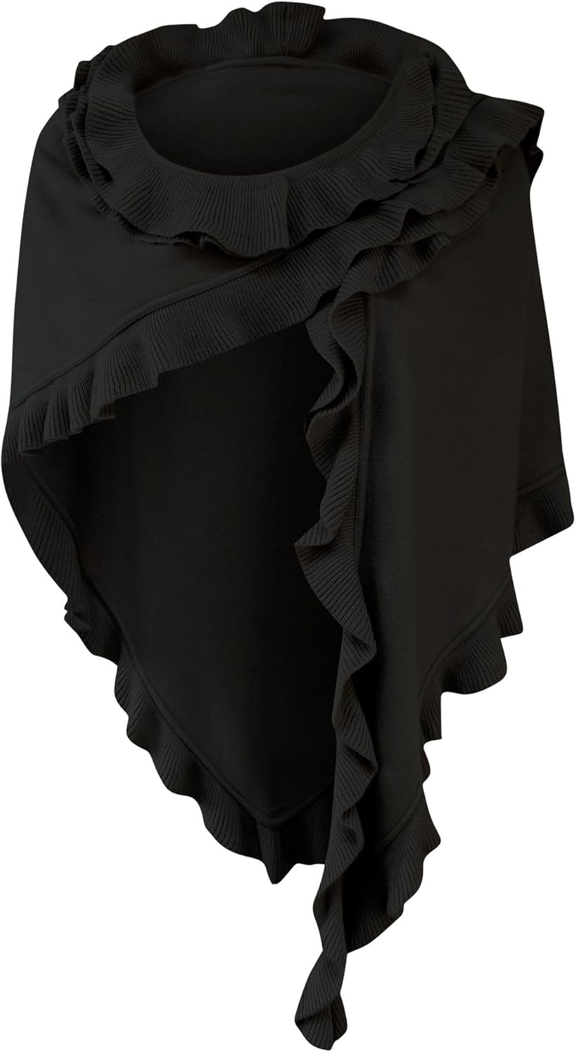 Poncho Cape Trachtentuch Umhang Stola Schultertuch Trachten-Tuch Damen Strickponcho Tracht Strick Tr