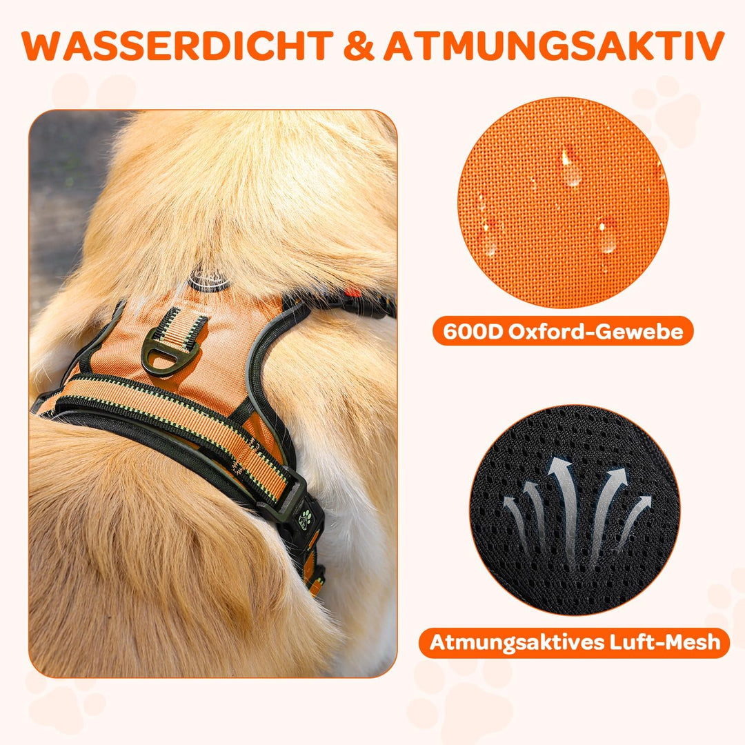 FURRYFECTION Hundegeschirr mittelgrosse Hunde, Geschirr Hund ausbruchsicher Antizuggeschirr ohne Zug