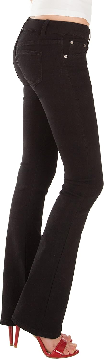 Fraternel Damen Jeans Hosen Bootcut Hüftjeans XS Schwarz, XS Schwarz