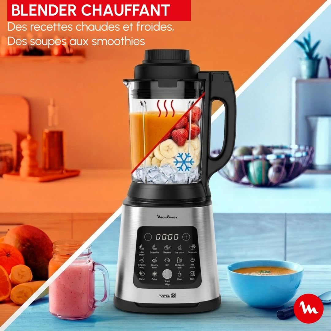 Moulinex Perfectmix Cook Standmixer mit hoher Geschwindigkeit, 10 automatische Programme, 1400 W, YY