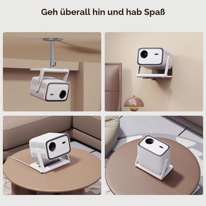 Wanbo Vali 1 Projektor mit 200° kardanischer Projektion, 900 ANSI-Lumen, Android 11 TV-System, 1080P