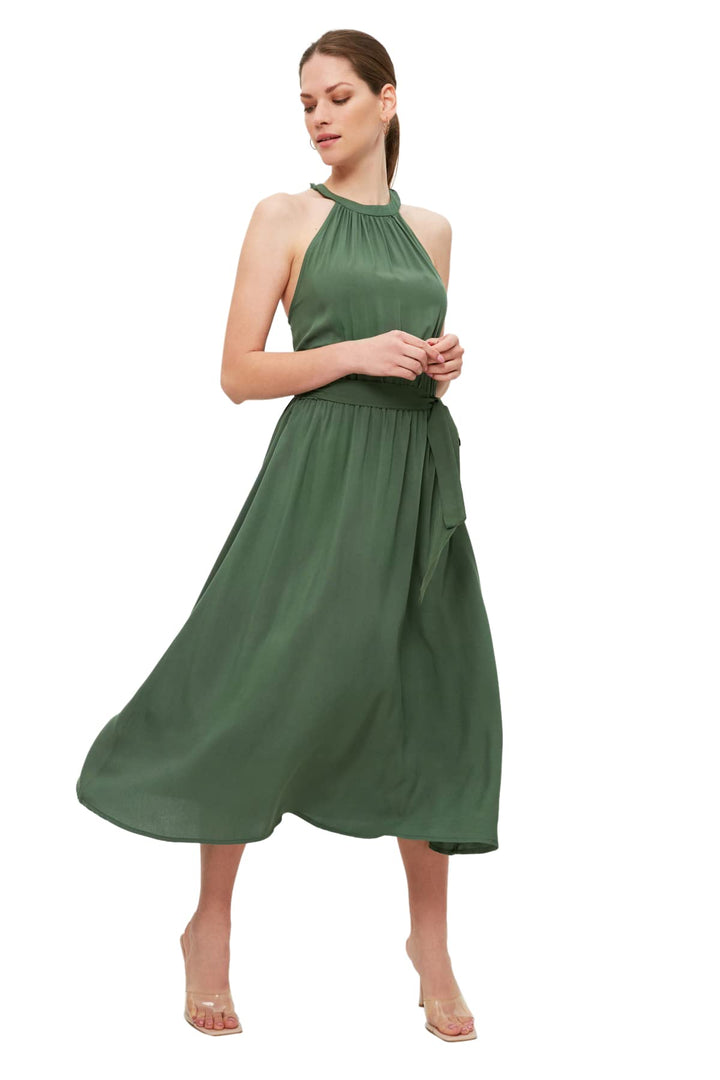 TRENDYOL Damen Khaki-gürtel-Kleid Cocktail Dress 36 Khaki, 36 Khaki