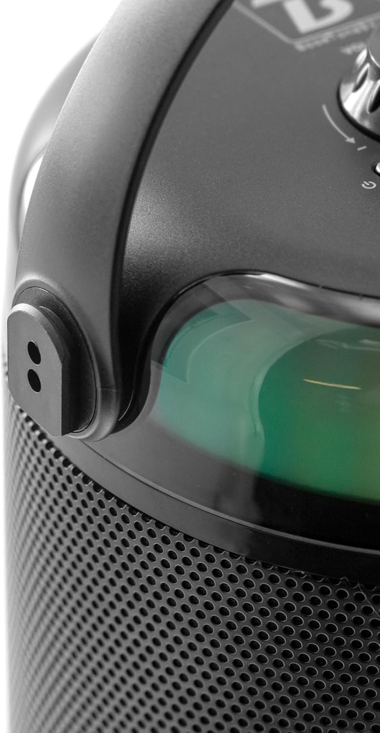 BoomTone DJ Star Voice Tragbarer Karaoke-Lautsprecher mit LED, Bluetooth, Stimmwechsler, Lieferung m