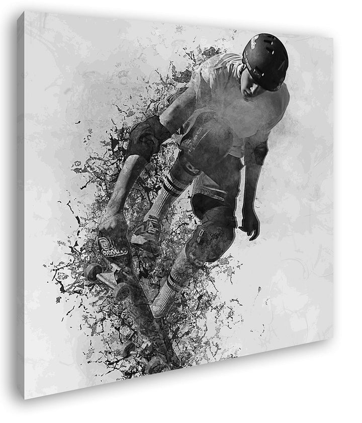 deyoli Spingender Skater Illustration Format: 70x70 Effekt: Schwarz&Weiss als Leinwandbild, Motiv au