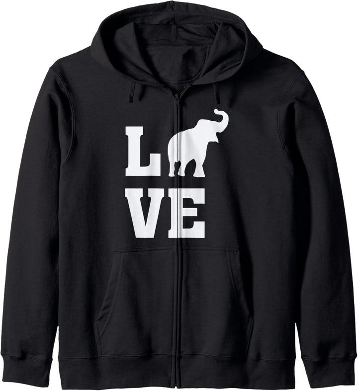 I Love Elephants - Animal Elephant Lover Silhouette Image Kapuzenjacke