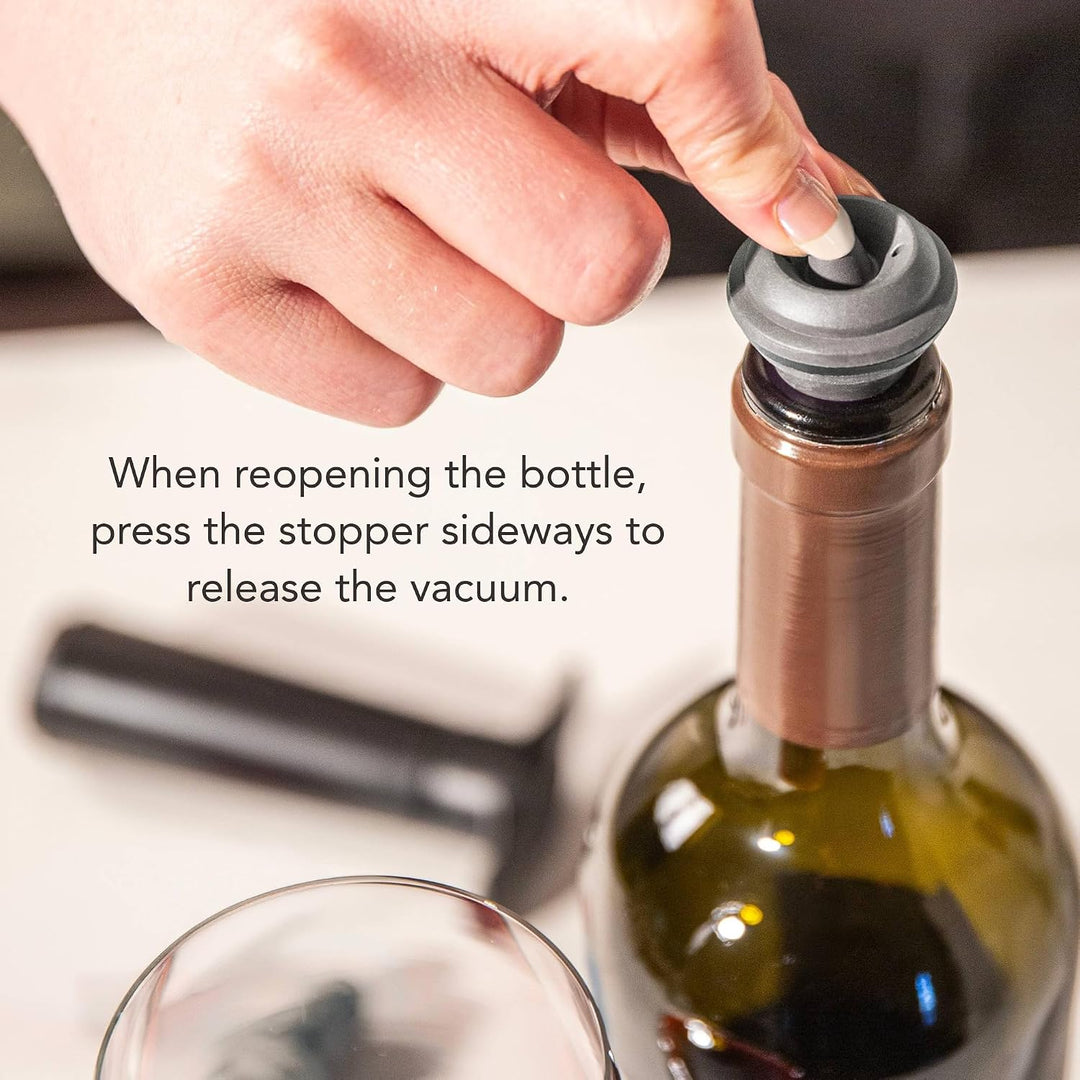 Vacu Vin Wine Saver Vakuumstopfen für Weinflaschen, hält Wein bis zu einer Woche frisch mit luftdich