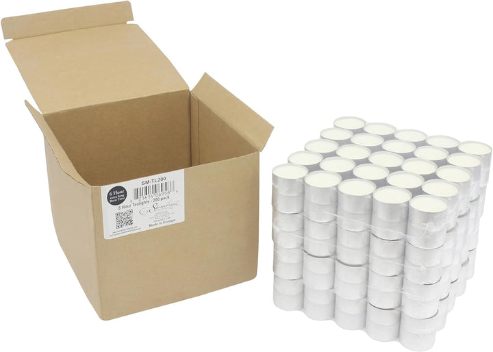 Stonebriar dtl-100–8 Lange Brenndauer Teelicht Kerzen – 8 Stunden – Weiss – Ohne Duft – 100 Pack, we