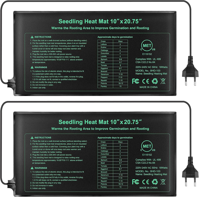 RIOGOO Heizmatte Wärmematte für Sämling Germination und Haustier,Wasserkultur-Samen-Reptil-Betriebsh