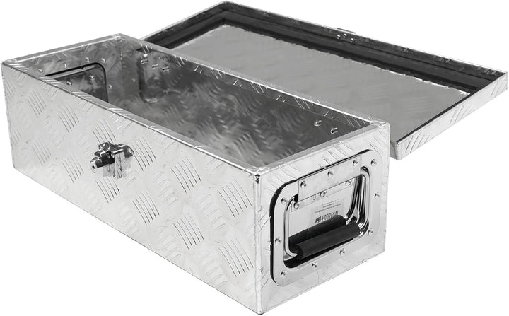 PROREGAL Deichselbox TITAN Anhängerbox für PKW Anhänger Alubox abschliessbar mit Deckel & 2 Schlüsse