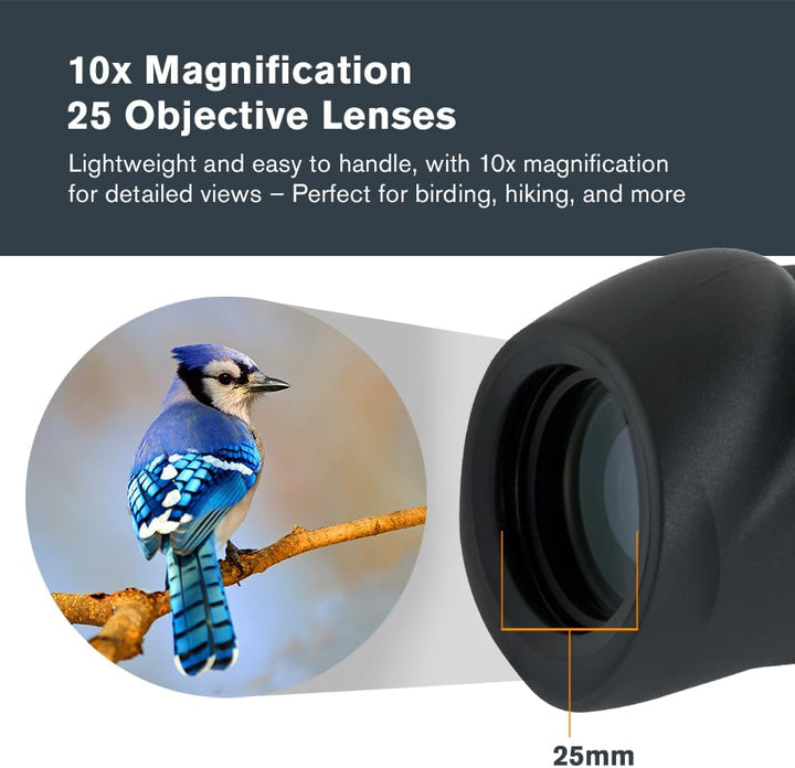 Celestron 71210 Nature 10 x 25 Monokular – Schwarz Monokular 10 x 25, Monokular 10 x 25