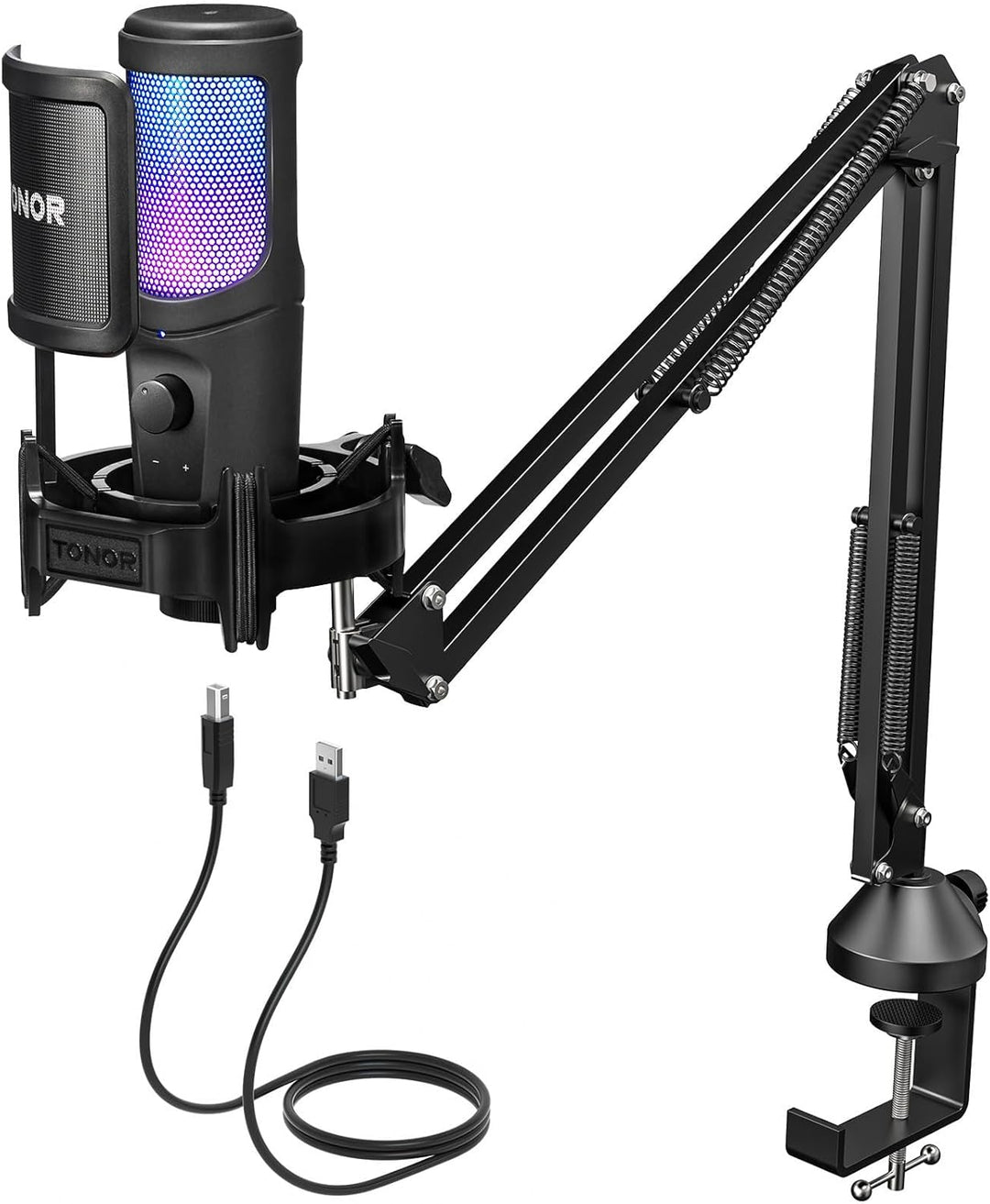 USB Gaming Mikrofon, PC Streaming Mirophone Podcast Brodcasting Mikro, Mic mit Stummschaltung Armstä