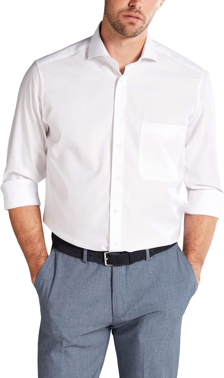 eterna Langarm Hemd Comfort Fit Twill unifarben